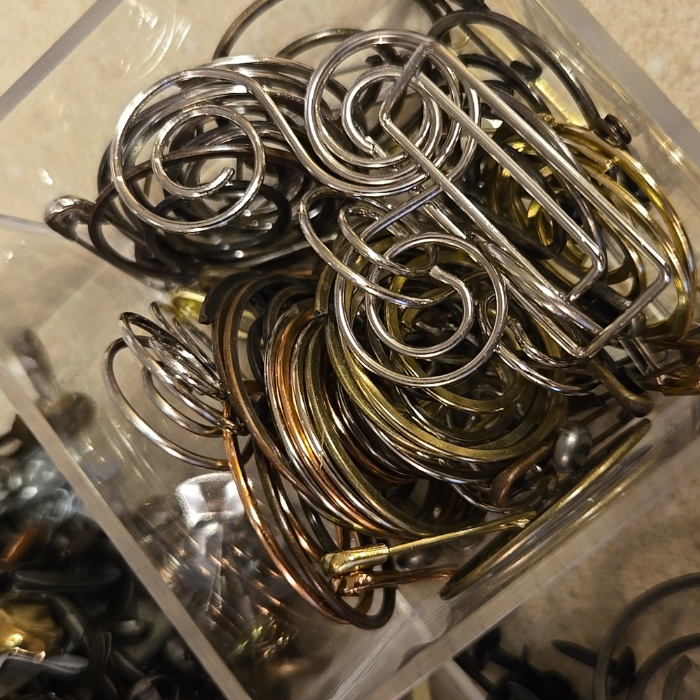 Assorted Metal Fasteners in Organizer Box For Crafts Scrapbooking - Picture 12 of 12